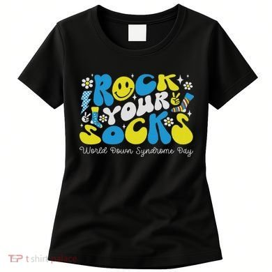 Rock Your Socks Down Syndrome Awareness Day Groovy Wdsd Women's T-Shirt