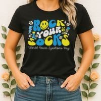 Rock Your Socks Down Syndrome Awareness Day Groovy Wdsd Women's T-Shirt thumb 2