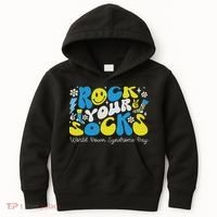 Rock Your Socks Down Syndrome Awareness Day Groovy Wdsd Kids Hoodie thumb 0