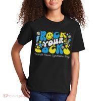 Rock Your Socks Down Syndrome Awareness Day Groovy Wdsd Kids T-Shirt thumb 2
