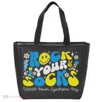 Rock Your Socks Down Syndrome Awareness Day Groovy Wdsd Tote Bag thumb 0