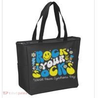 Rock Your Socks Down Syndrome Awareness Day Groovy Wdsd Tote Bag thumb 2
