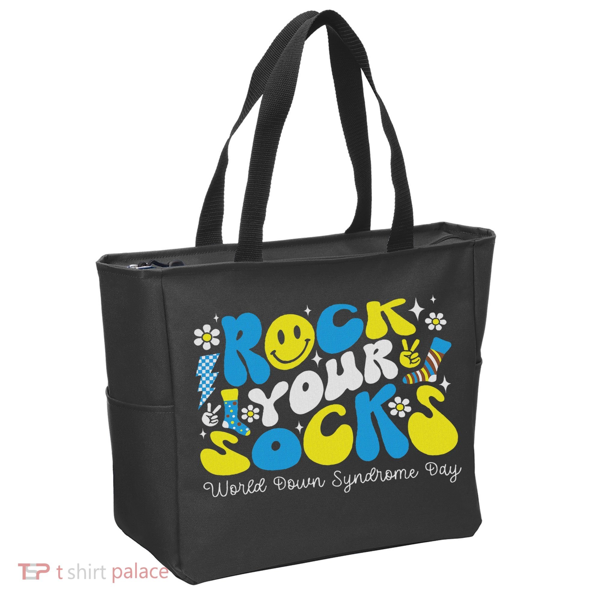 Rock Your Socks Down Syndrome Awareness Day Groovy Wdsd Tote Bag