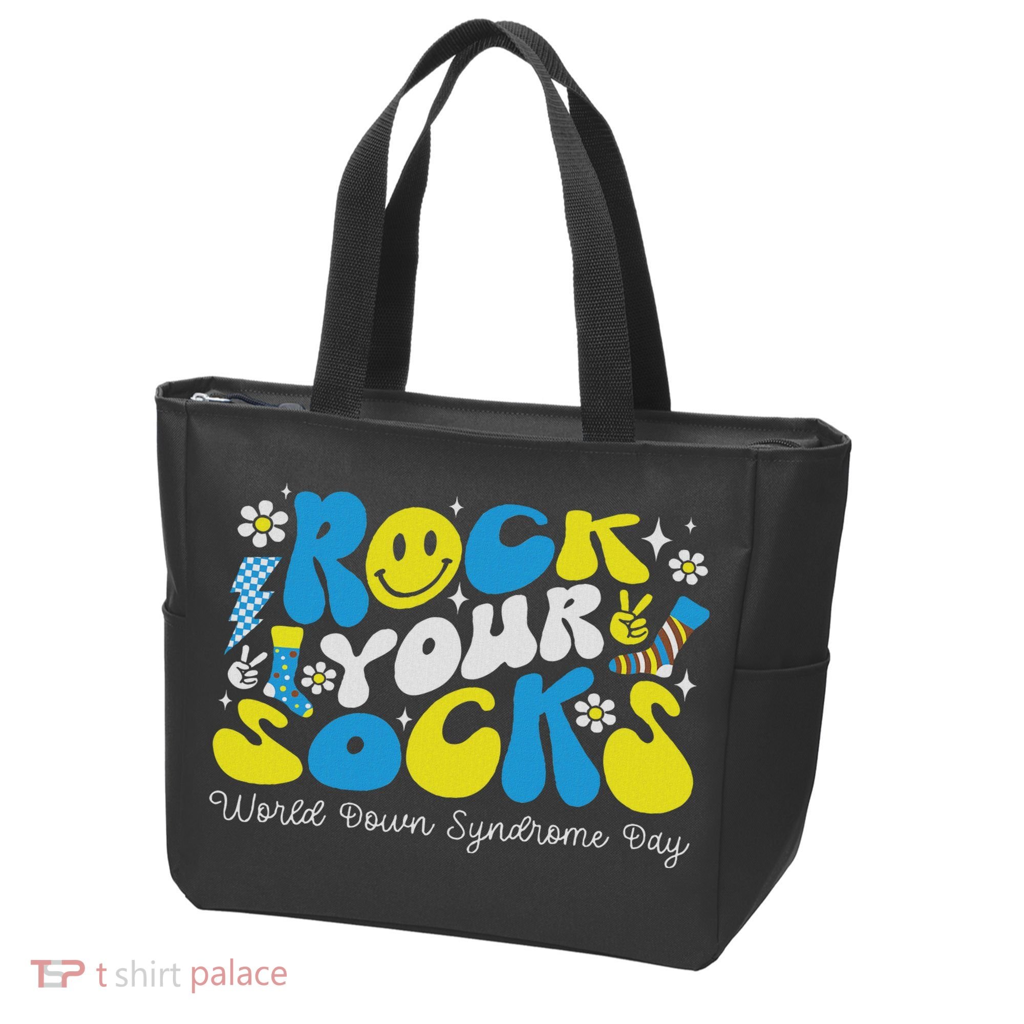 Rock Your Socks Down Syndrome Awareness Day Groovy Wdsd Tote Bag