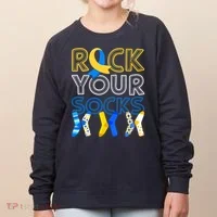 Rock Your Socks Down Syndrome Awareness Women's Sweatshirt thumb 0