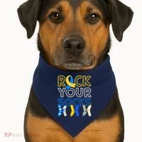 Rock Your Socks Down Syndrome Awareness USA-Made Doggie Bandana thumb 1