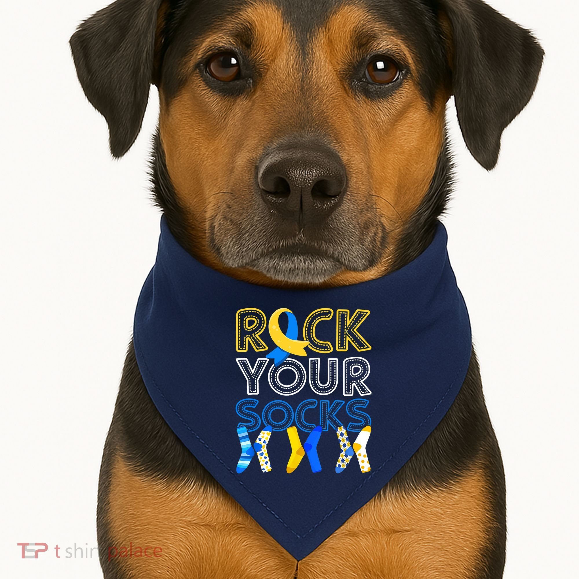 Rock Your Socks Down Syndrome Awareness USA-Made Doggie Bandana