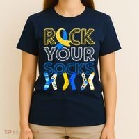 Rock Your Socks Down Syndrome Awareness T-Shirt thumb 4
