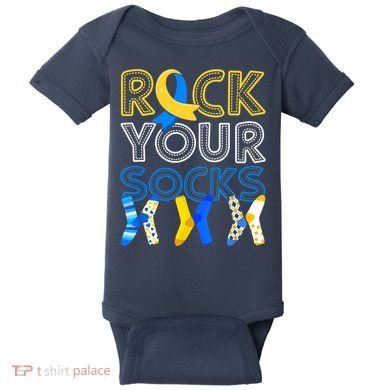 Rock Your Socks Down Syndrome Awareness Baby Bodysuit