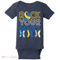 Rock Your Socks Down Syndrome Awareness Baby Bodysuit thumb 0