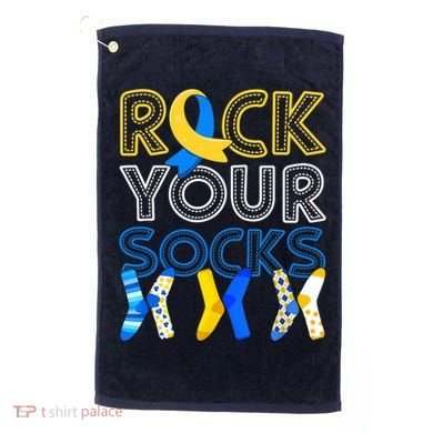 Rock Your Socks Down Syndrome Awareness Golf Towel