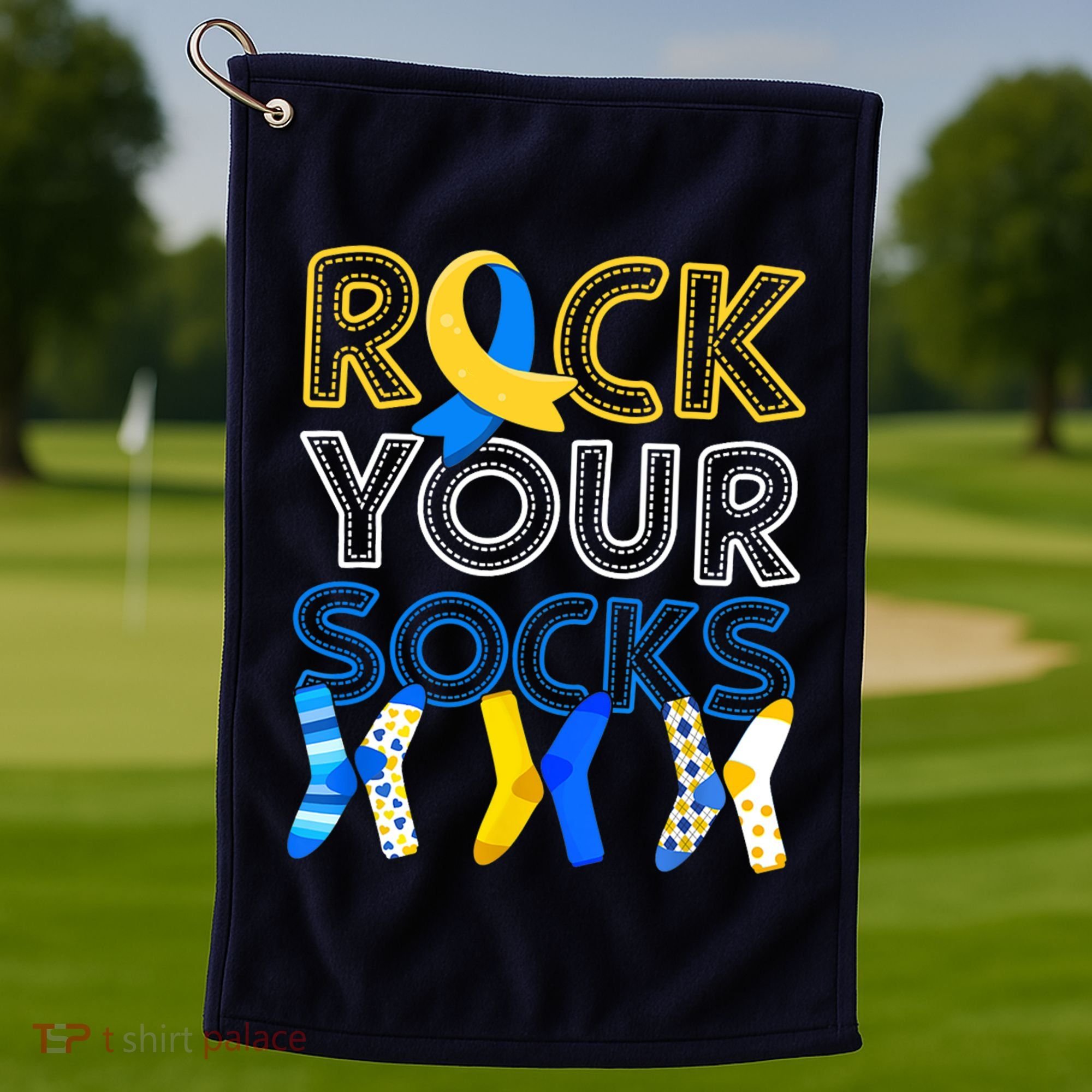 Rock Your Socks Down Syndrome Awareness Golf Towel