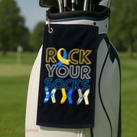 Rock Your Socks Down Syndrome Awareness Golf Towel thumb 2