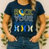Rock Your Socks Down Syndrome Awareness Women's T-Shirt thumb 2