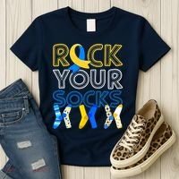 Rock Your Socks Down Syndrome Awareness Women's T-Shirt thumb 3