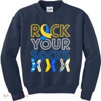 Rock Your Socks Down Syndrome Awareness Kids Sweatshirt thumb 0