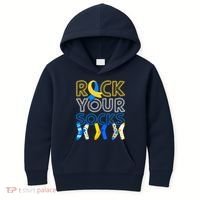 Rock Your Socks Down Syndrome Awareness Kids Hoodie thumb 0