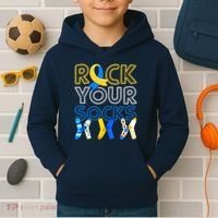 Rock Your Socks Down Syndrome Awareness Kids Hoodie thumb 2