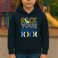 Rock Your Socks Down Syndrome Awareness Kids Hoodie thumb 3