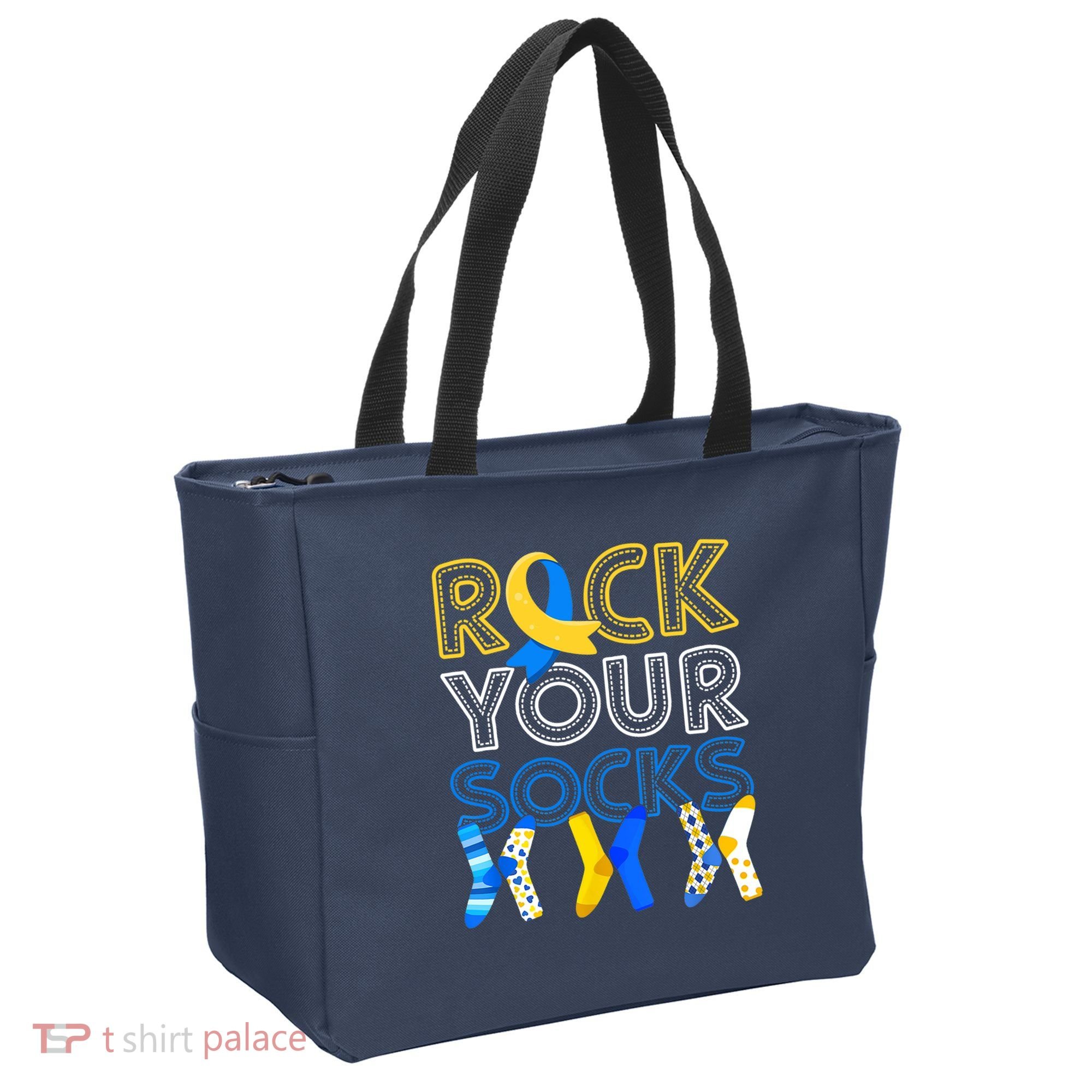 Rock Your Socks Down Syndrome Awareness Tote Bag