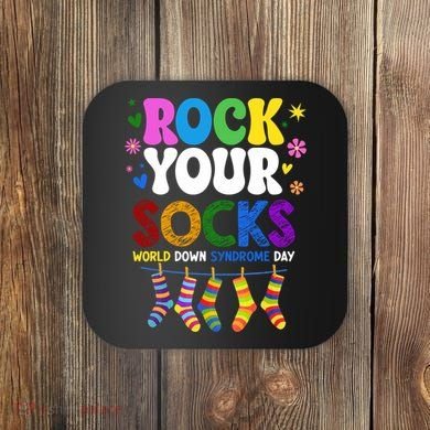 Rock Your Socks World Down Syndrome Awareness Day WDSD Coaster