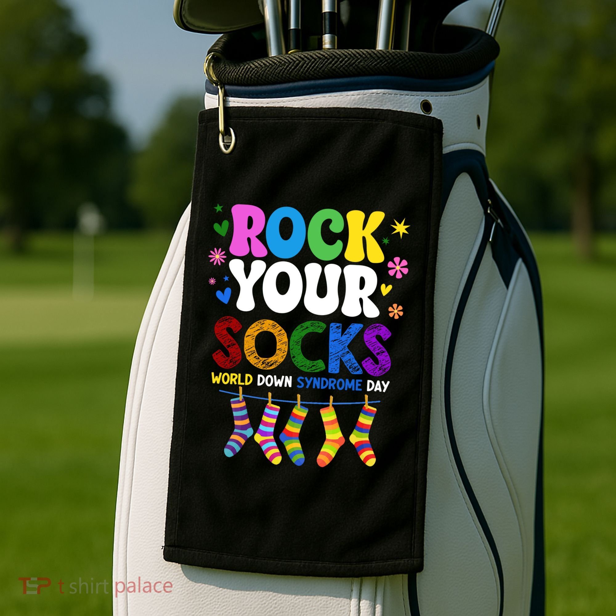 Rock Your Socks World Down Syndrome Awareness Day WDSD Golf Towel