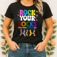 Rock Your Socks World Down Syndrome Awareness Day WDSD Women's T-Shirt thumb 2