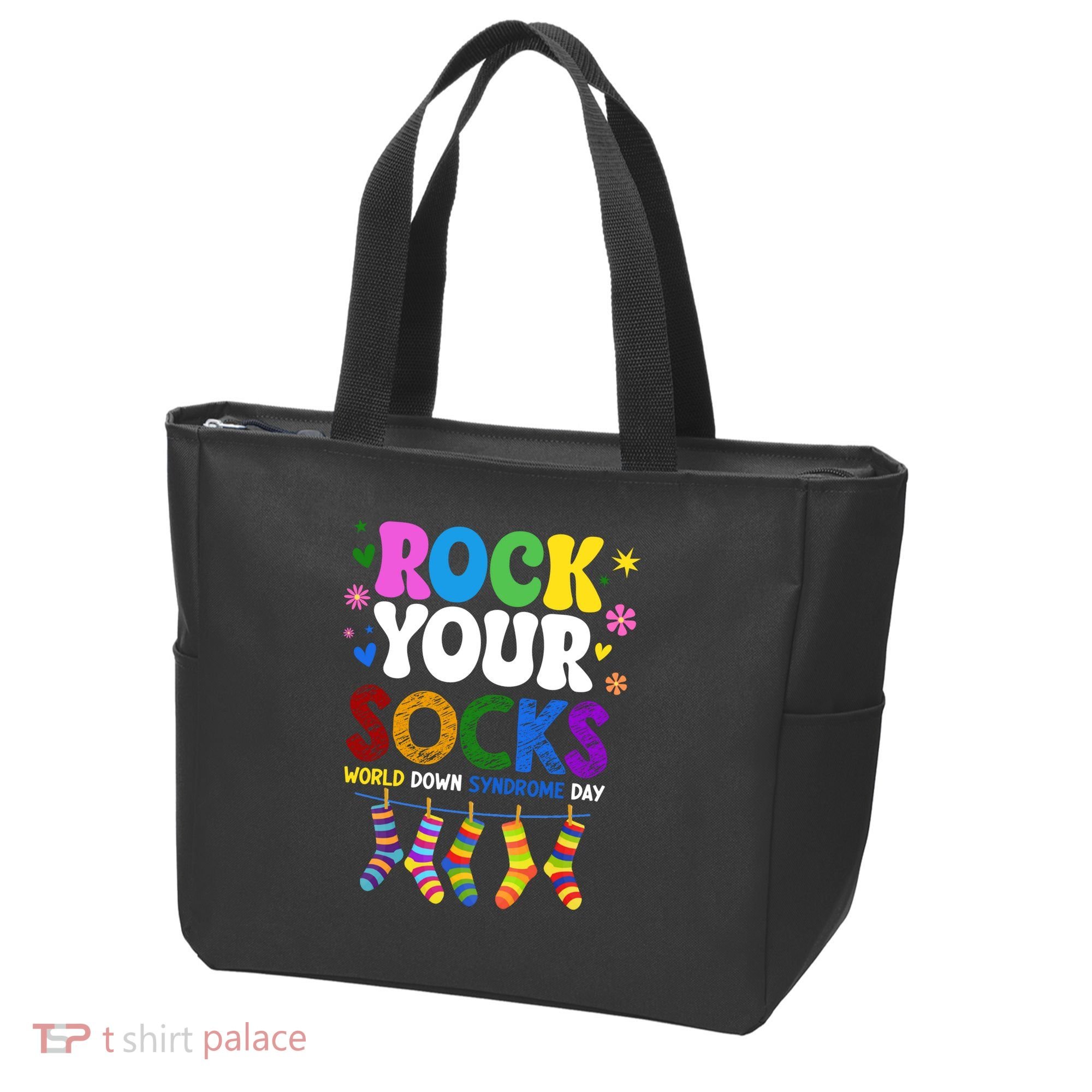 Rock Your Socks World Down Syndrome Awareness Day WDSD Tote Bag