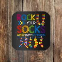Rock Your Socks World Down Syndrome Awareness Coaster thumb 0