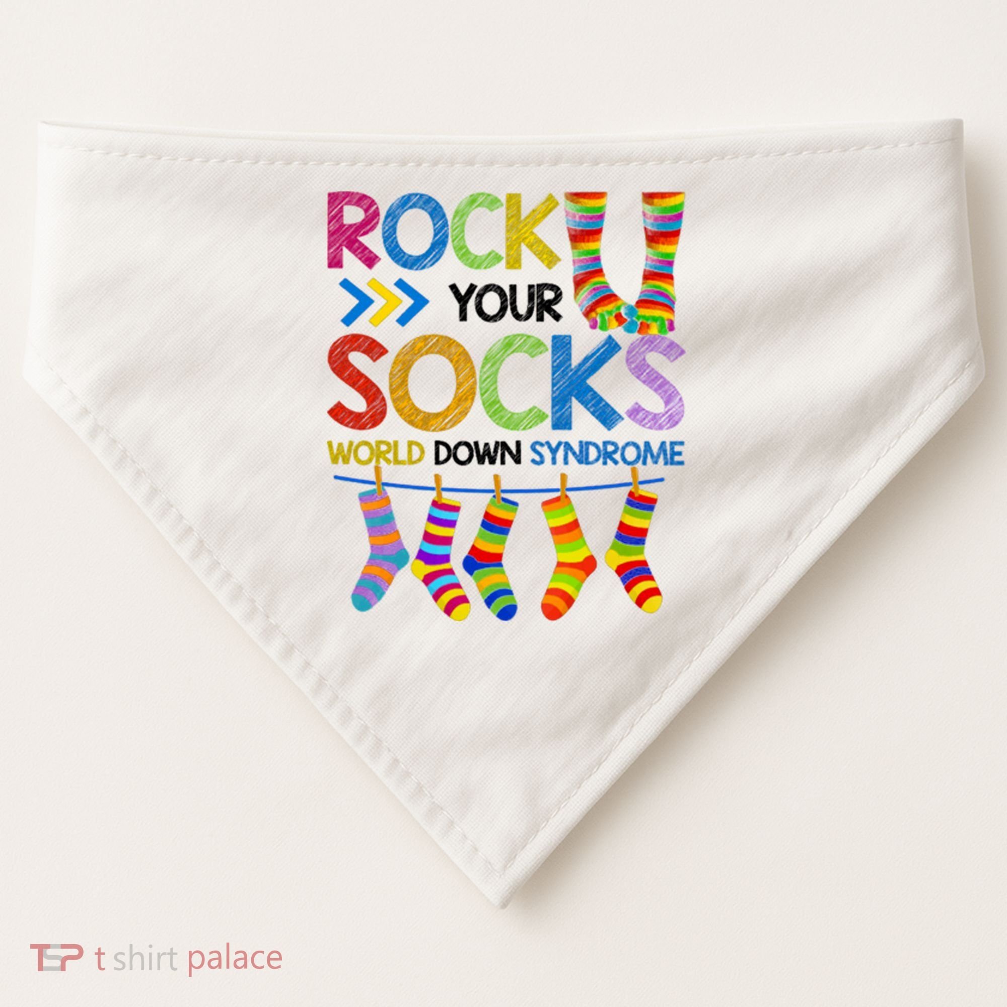 Rock Your Socks World Down Syndrome Awareness USA-Made Doggie Bandana