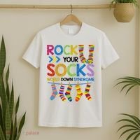 Rock Your Socks World Down Syndrome Awareness T-Shirt thumb 2