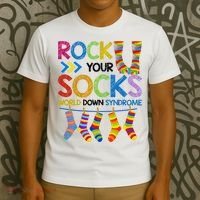 Rock Your Socks World Down Syndrome Awareness T-Shirt thumb 3