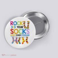 Rock Your Socks World Down Syndrome Awareness Button thumb 0