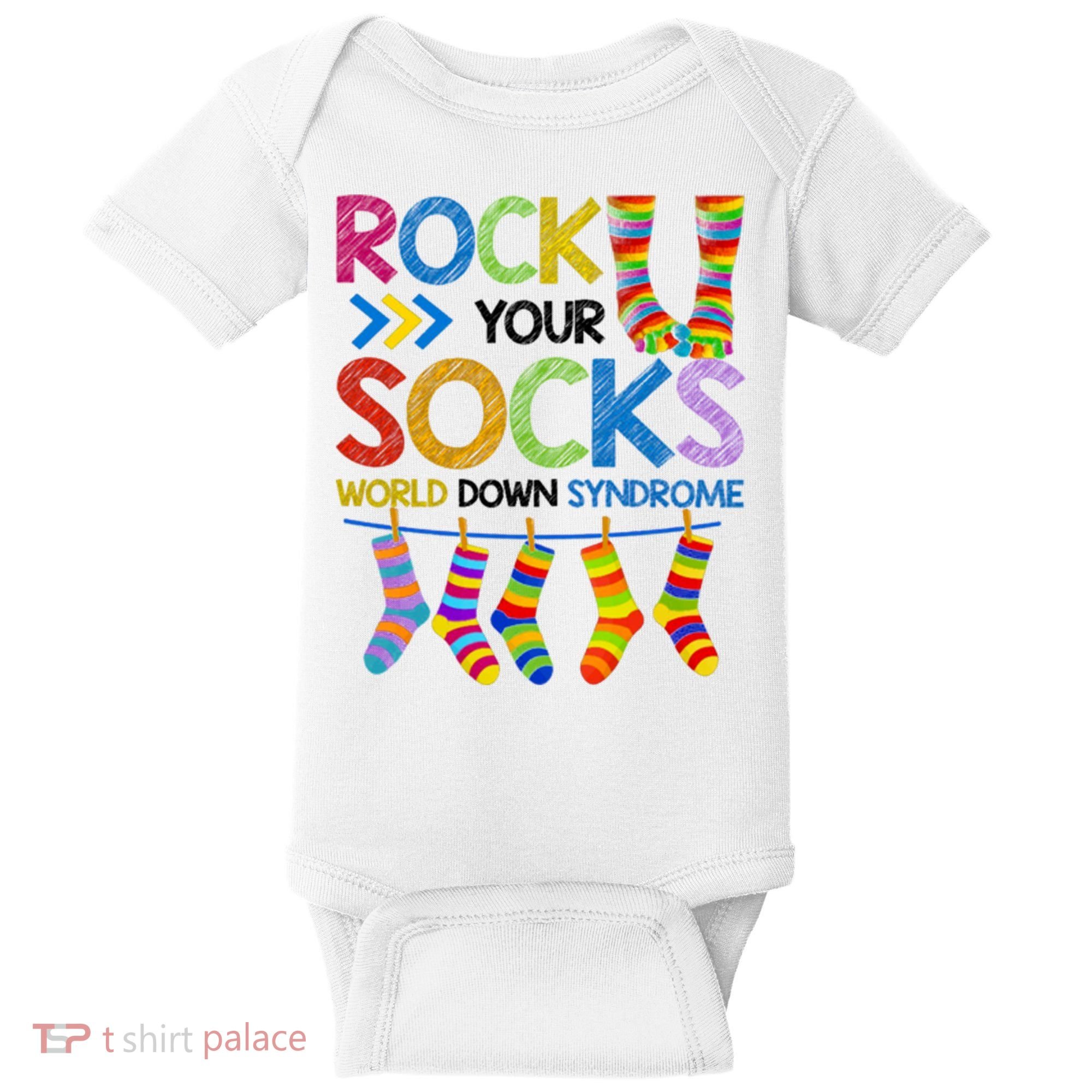 Rock Your Socks World Down Syndrome Awareness Baby Bodysuit