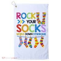 Rock Your Socks World Down Syndrome Awareness Golf Towel thumb 0