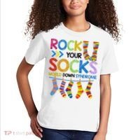 Rock Your Socks World Down Syndrome Awareness Kids T-Shirt thumb 2