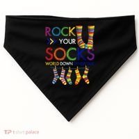 Rock Your Socks World Down Syndrome Awareness USA-Made Doggie Bandana thumb 0