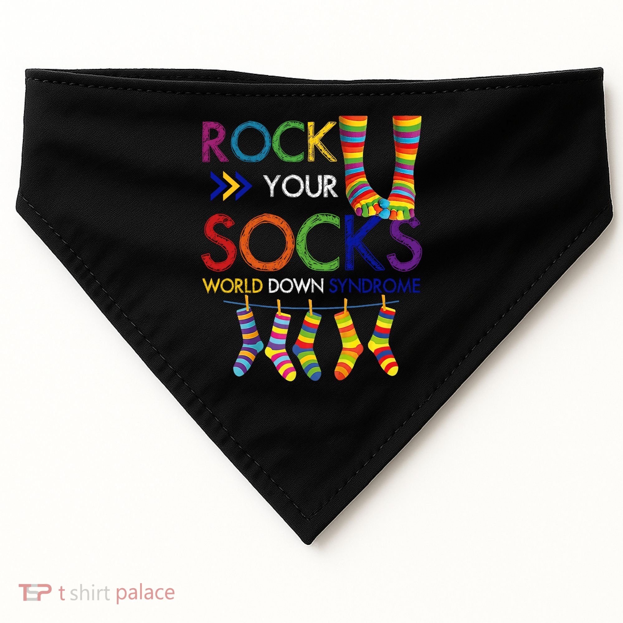 Rock Your Socks World Down Syndrome Awareness USA-Made Doggie Bandana