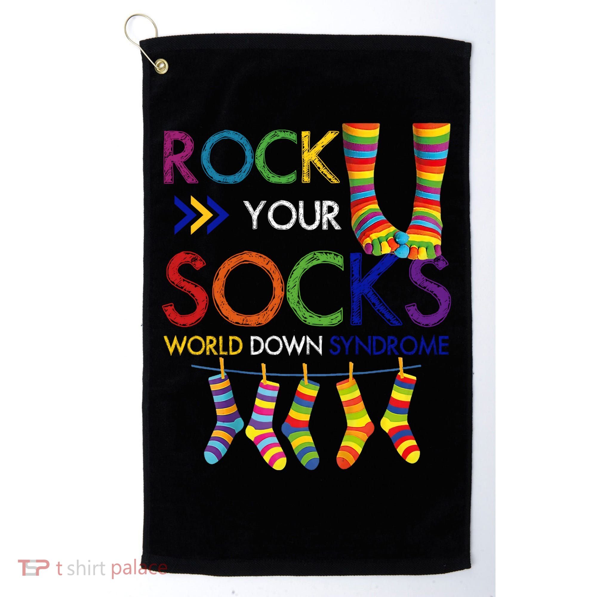 Rock Your Socks World Down Syndrome Awareness Golf Towel
