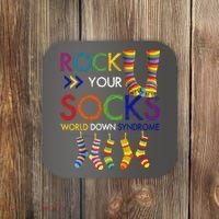 Rock Your Socks World Down Syndrome Awareness Coaster thumb 0