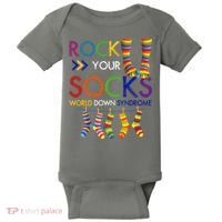 Rock Your Socks World Down Syndrome Awareness Baby Bodysuit thumb 0