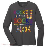 Rock Your Socks World Down Syndrome Awareness Women's Long Sleeve Shirt thumb 0