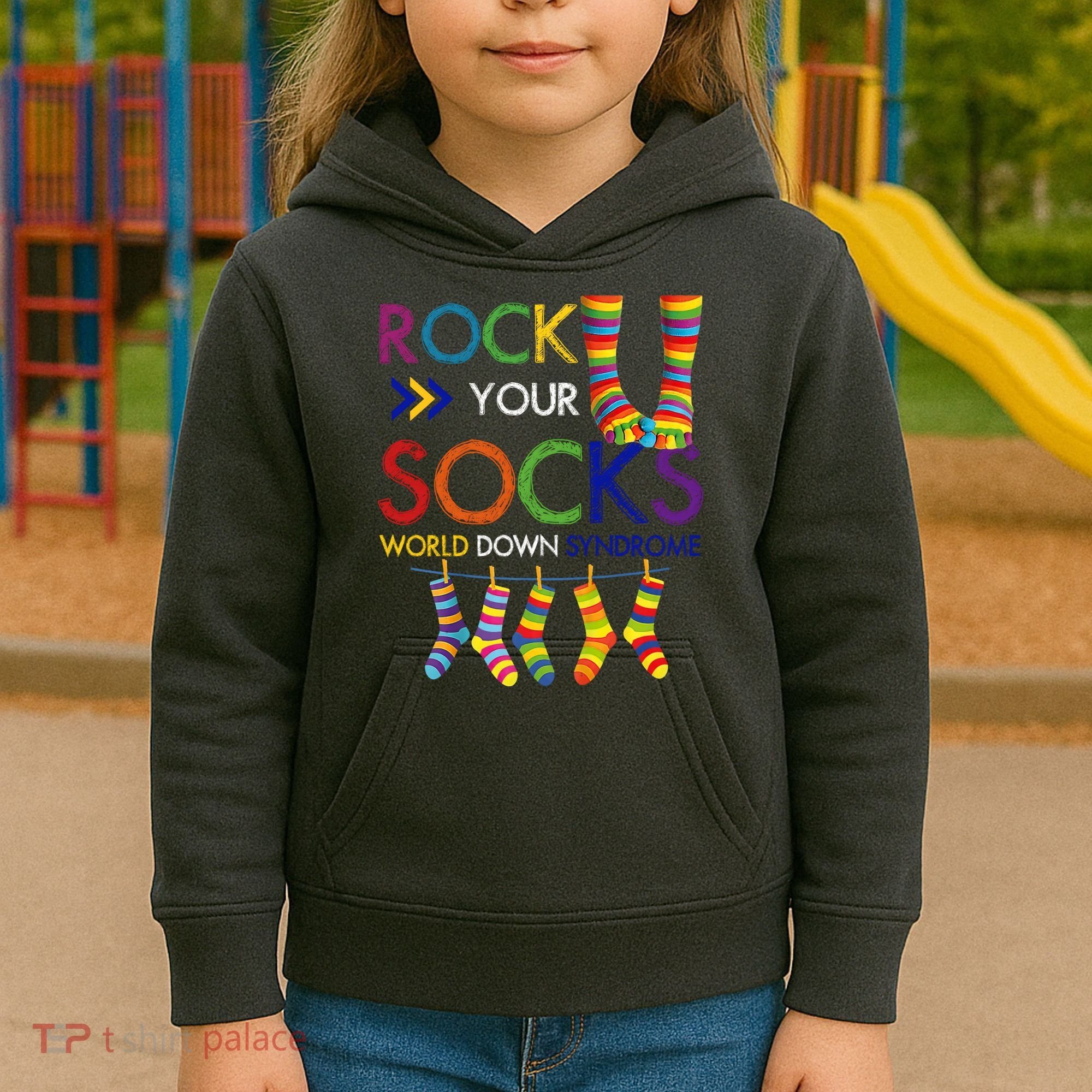 Rock Your Socks World Down Syndrome Awareness Kids Hoodie