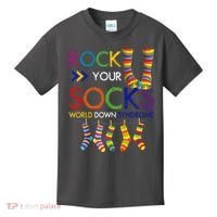 Rock Your Socks World Down Syndrome Awareness Kids T-Shirt thumb 0