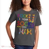 Rock Your Socks World Down Syndrome Awareness Kids T-Shirt thumb 2