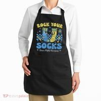 Rock Your Socks Down Syndrome Awareness Sped Teacher Women Apron thumb 2