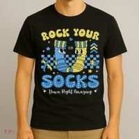 Rock Your Socks Down Syndrome Awareness Sped Teacher Women T-Shirt thumb 3