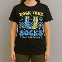 Rock Your Socks Down Syndrome Awareness Sped Teacher Women T-Shirt thumb 4
