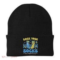 Rock Your Socks Down Syndrome Awareness Sped Teacher Women Beanie thumb 0