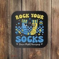 Rock Your Socks Down Syndrome Awareness Sped Teacher Women Coaster thumb 0